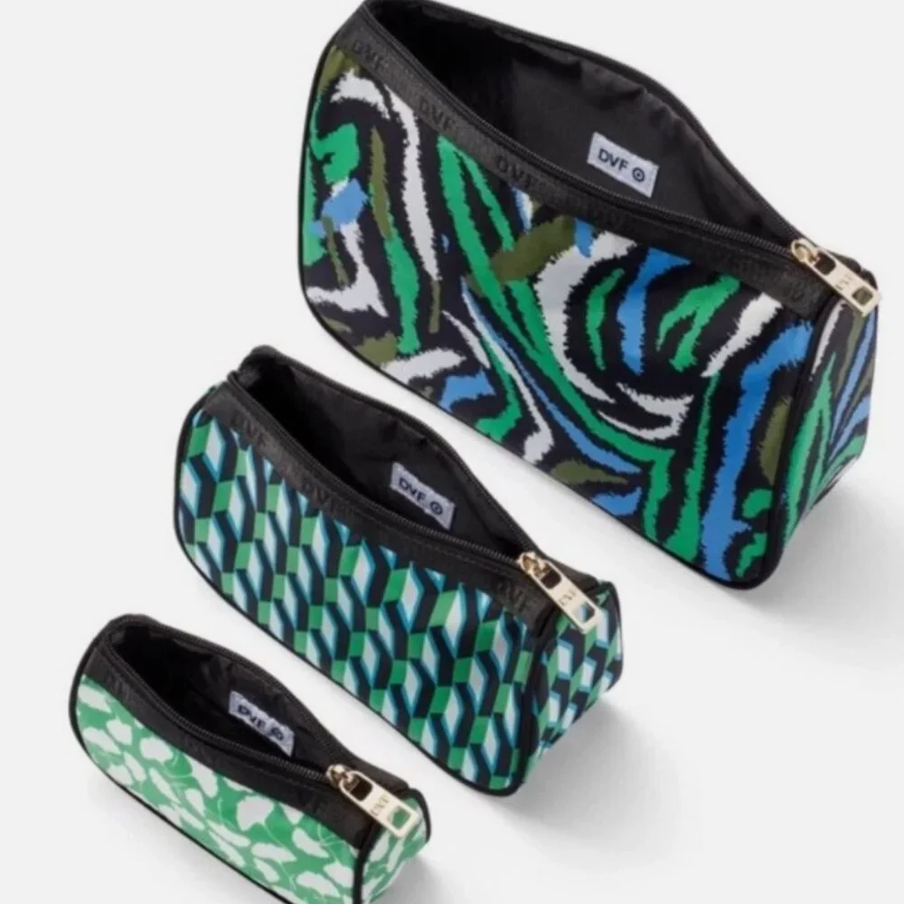 Diane von Furstenberg for Target DVF Print Zip Travel Pouch Set Makeup Bag NWT